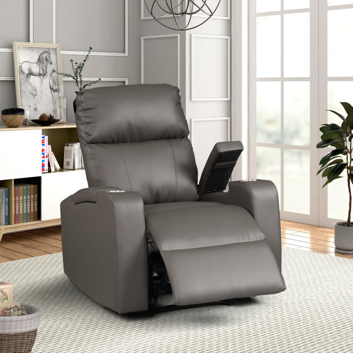 Latitude Run® Fauteuil inclinable électrique en similicuir Tudor et